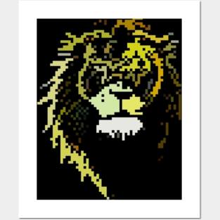 Pixel lion Posters and Art